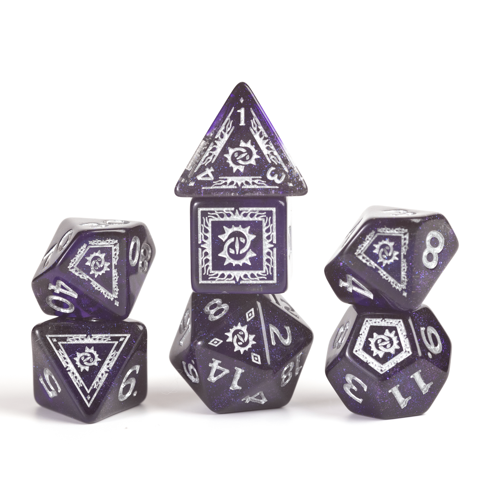 Sirius Dice D&D Adventure Dice Set Warlock: Purple image 0